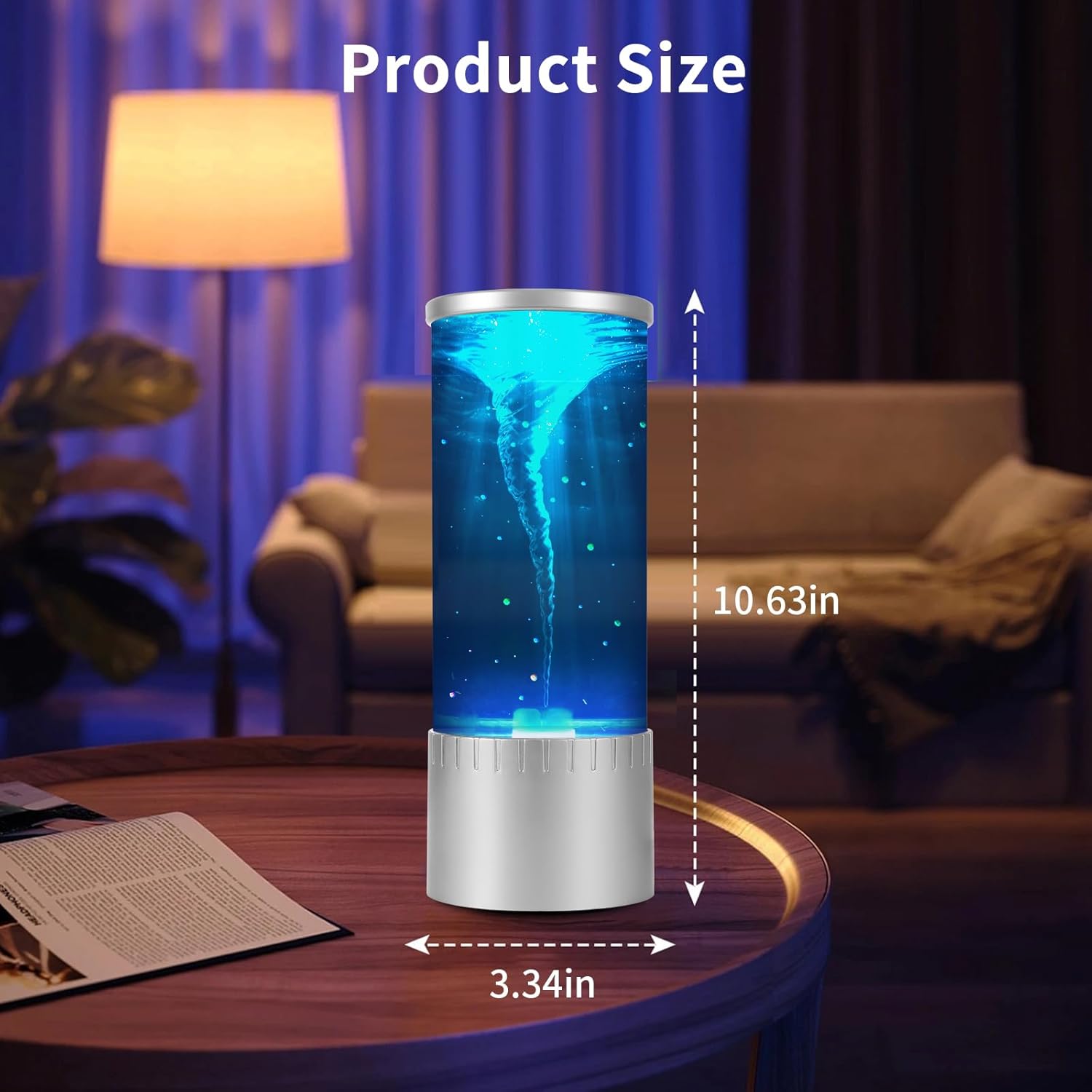 Twister Hurricane Light, whirlpool bedside lamp, Whirlpool light Novelty Nature Decor Gift for Boys Girls, Mini Water Vortex Maker Mood Night Light Birthday Holiday Christmas Novelty Nature Decor Gift - Image 4