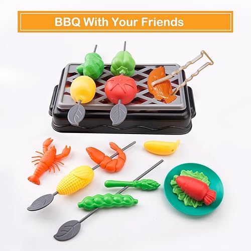 Miniatura 27 de 105 piezas de accesorios de juguete de cocina para niños, juego de cocina para acampar, ollas de juego, sartenes, utensilios, utensilios de cocina