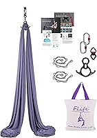 Vista 8 de F.Life Hamaca de yoga de seda aérea, kit de hardware duradero de 10 yardas