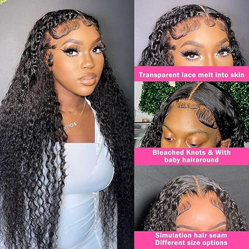 MSGEM 12A 13X6 HD Lace Front Wig Water Wave Human Hair Wigs 28 Inch 13x6 Deep Wave Lace Front Wigs Wet and Wavy Human Hair Wigs Pre plucked Deep Wave Lace Front Wigs - Image 4