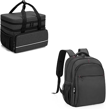 CURMIO CPAP Backpack Compatible with ResMed Air Sense 11, Air Sense 10, Air Sense 9, Philips Dreamstation, 3B Medical Luna G3, and XT Fit, BlackPatented Design
