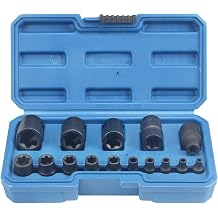 15pcs External Torx Plus Socket Set,6 point E-Torx Star Torque Socket Set,Cr-v steel EP4-24 with 1/2 3/8 1/4 Dr,EP8.8 compatible with Tesla Battery Retainers