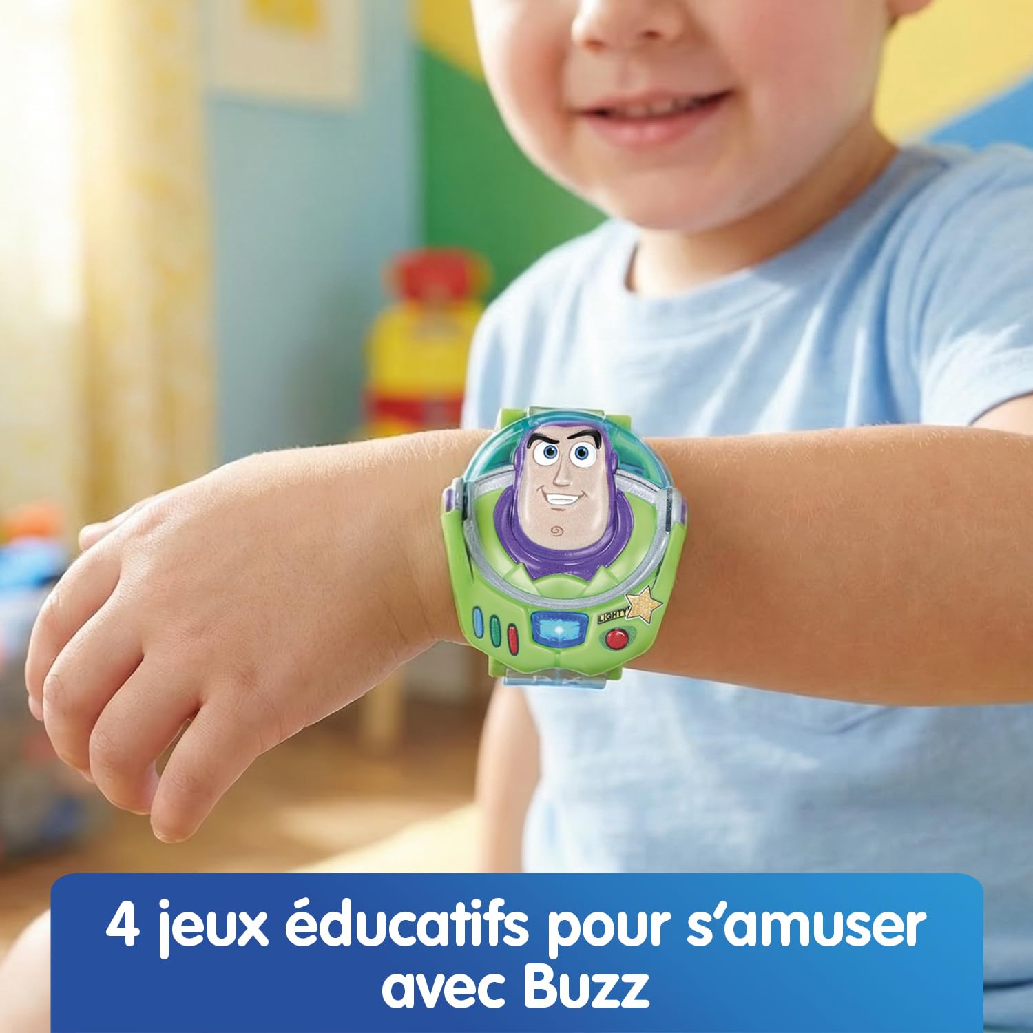 VTech - Toy Story 5, La Montre-Jeu Éducative de Buzz - Montre Toy Story avec Écran Animé, Bracelet Réglable, 10 Cadrans, 4 Jeux - Buzz l'Éclair Parlant - Cadeau Enfant Dès 3 Ans - Contenu en Français