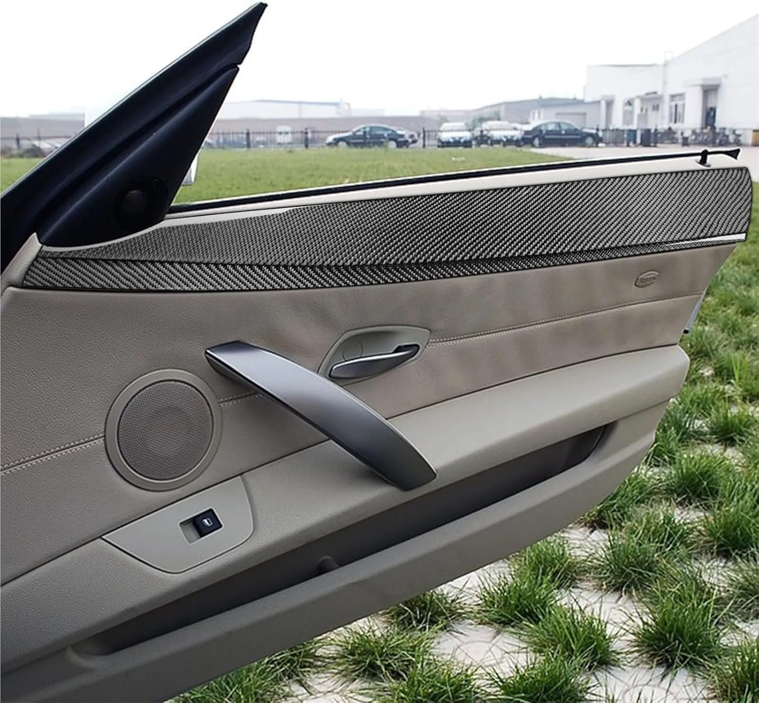 Compatible with BMW E85 Z4 2003-2008 Real Soft Carbon Fiber Sticker Strip Car Interior Window Door Panel Decoration Cover Inner Accessories