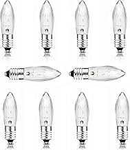 SCNNC Corrugated Candle Tapered Candle Top Candle E10 3 W 24 V, Candle Arch Replacement Bulbs for 10 Burning Points, 30 LM Warm White 2700 K, Candle Light Bulb Light Arch E10 for Indoor Fairy Lights