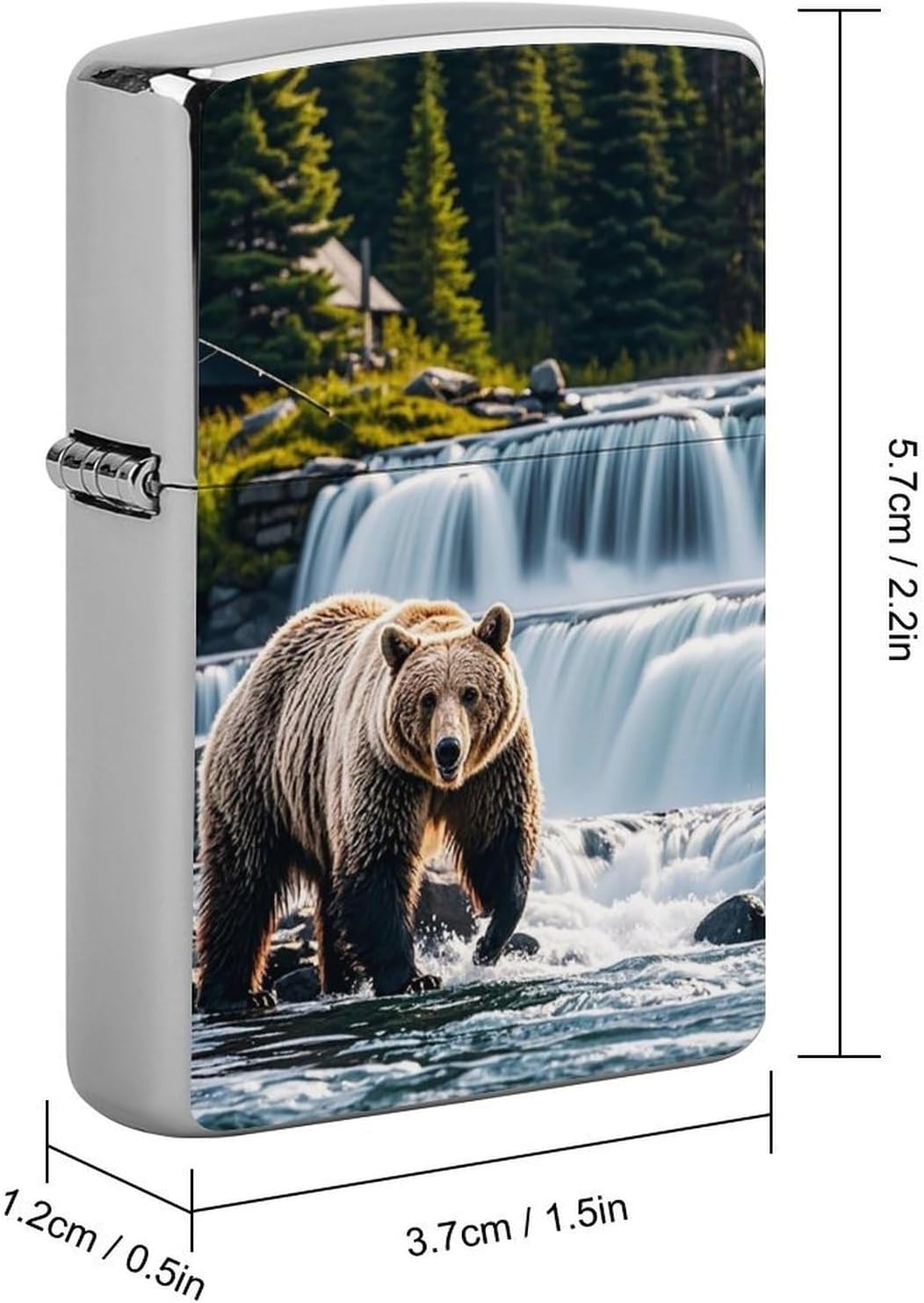 Metal Lighter Case Protective Cover, Grizzlies in River Falls image 2