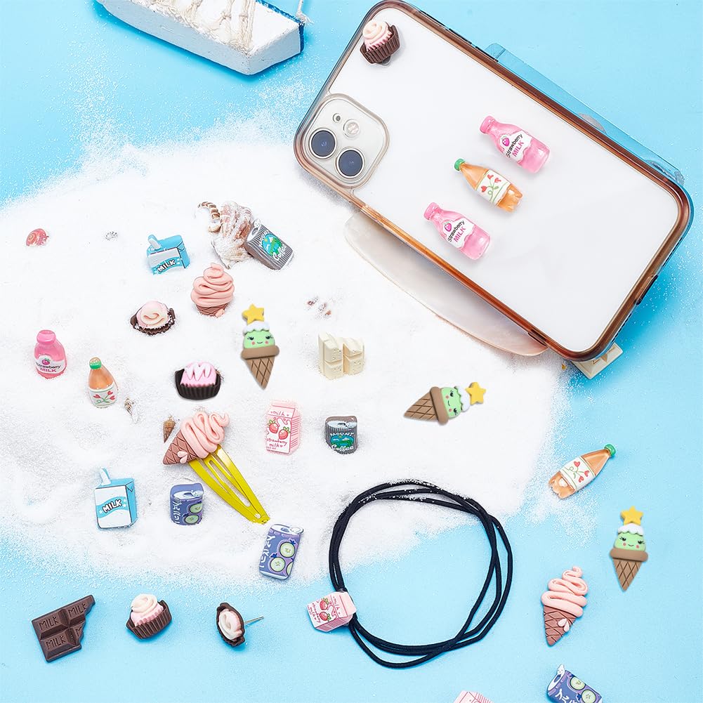 SUNNYCLUE 1 Scatola 50 Pezzi Ciondoli In Resina Gelato Cabochons Lecca