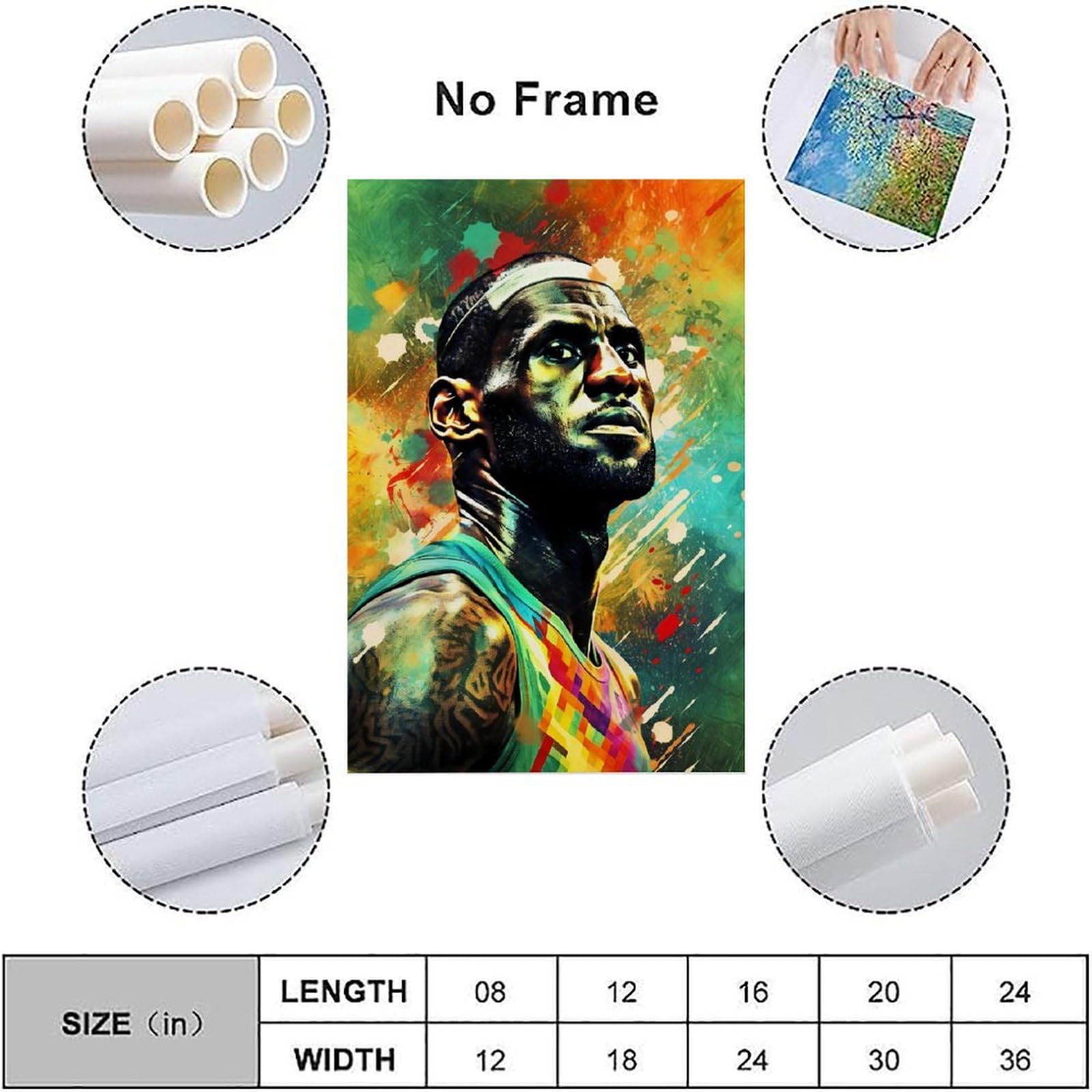 Lebron Poster James Canvas Decorative Painting Modern Aesthetic Decorative Painting Bedroom Living Room Art Poster 12x18inch(30x45cm) Unframe-style-1 - Image 3