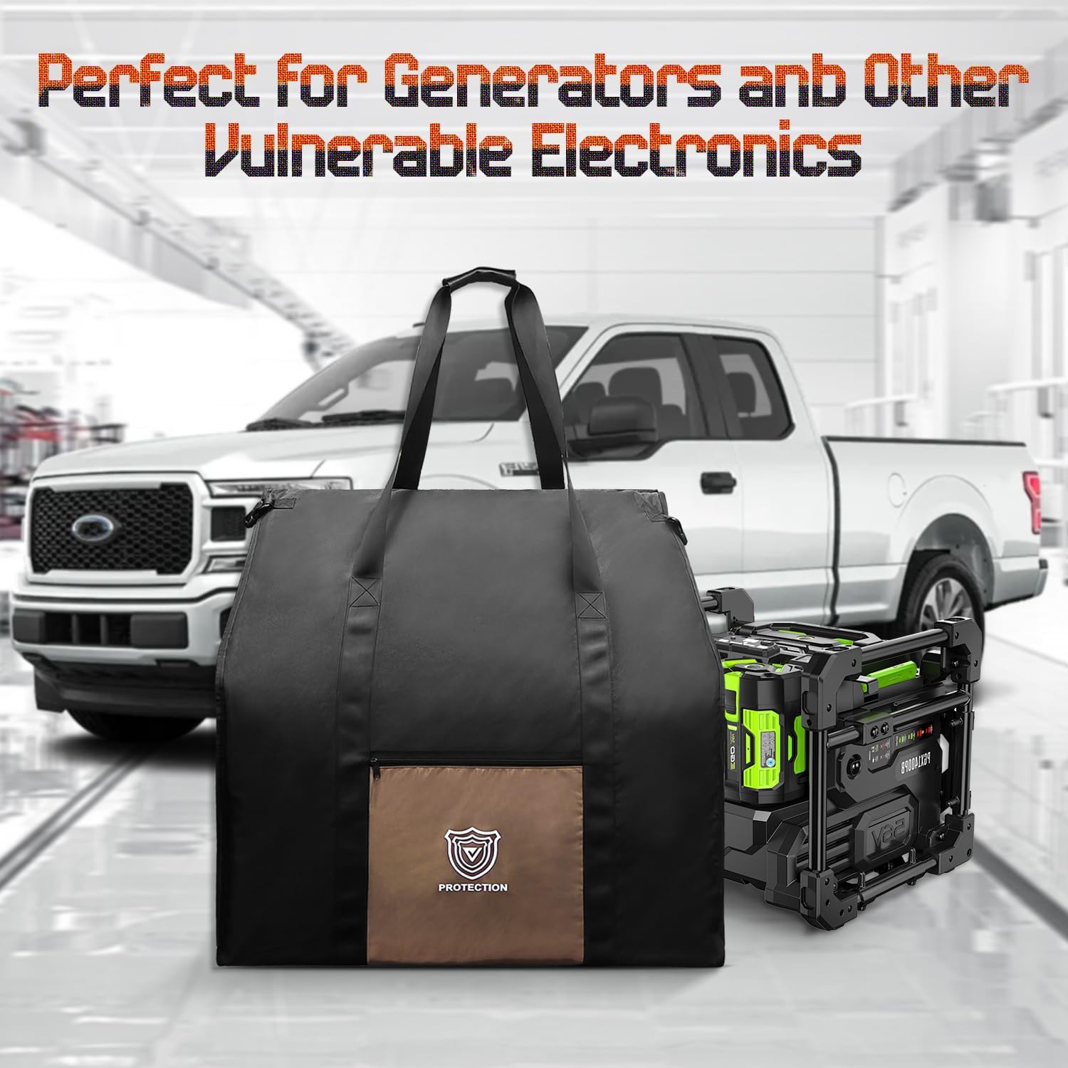 283 Large Faraday Bag for Generators & Electronics & Solar Pannels ,Protect against EMP&EMF&CME&RF with 3 Layers Shielding Interior ,Ultra- Strong Protection Bag for Privacy Security (Black)