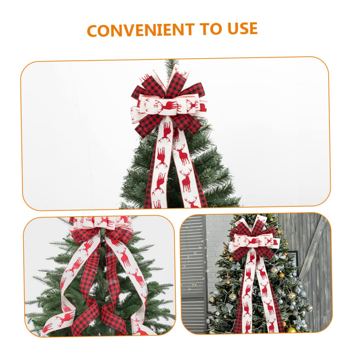 Cabilock 3st Weihnachtsbaumschleife Schaufenster-schleifenknoten Schleifen Für Kränze Weihnachts-DIY-Ornament-Accessoire Weihnachtsdekorativer Bogen Weihnachts-Topper-Schleife Kranzbögen