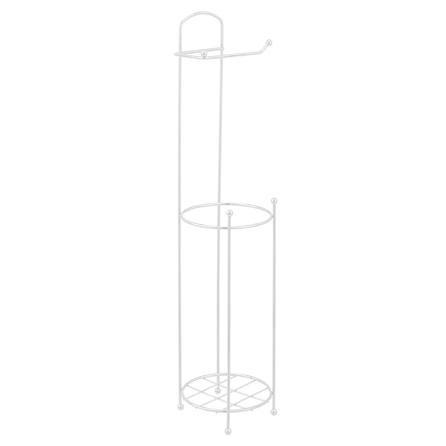 Amazon Basics Toilet Paper Holder Free Standing, MultiStorage