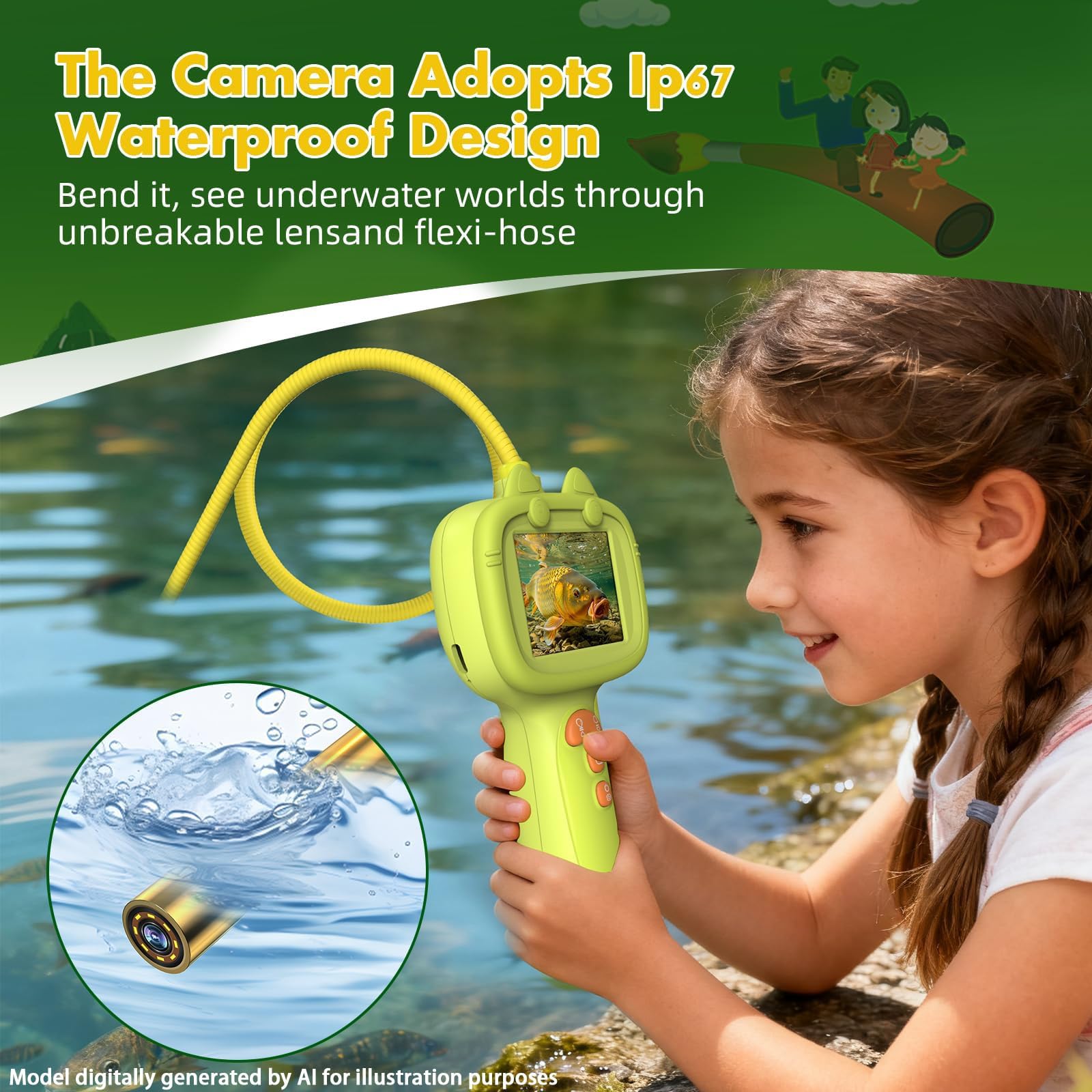 Daxiongmao Endoscope Camera for Children, 1080P Pädagogisches Wissenschafts-Erkundungsspielzeug Set, Naturaktivitäten Endoskopkamera Mit Licht, Birthday Gift for 3 4 5 6 7 8 9 10 Years Boys and Girls