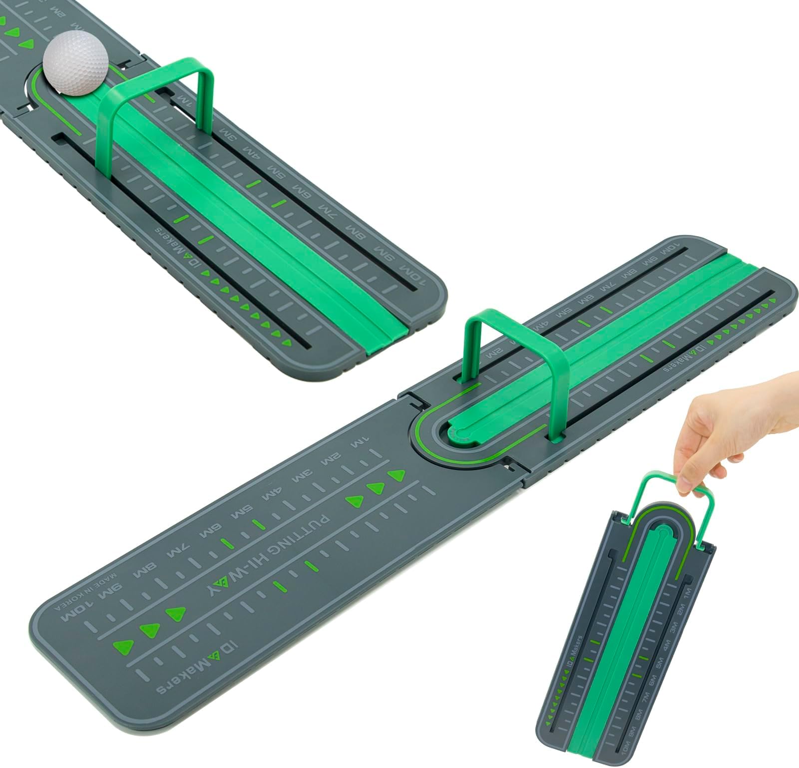 NALACAL Golf Precision Distance Putting Drill - Putting Gate Practice Tool, Golf Training Putters, Putting Mirror, Putting Mat, Trainer Aid for Putting Green, Alignment Rail Precision Distance Control