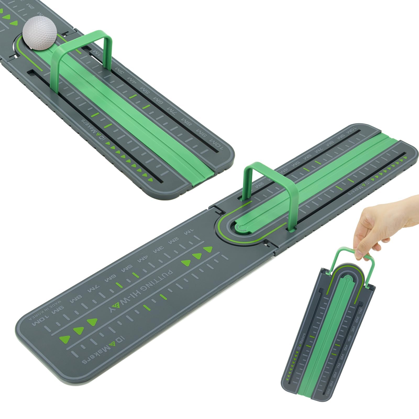 NALACAL Golf Precision Distance Putting Drill - Putting Gate Practice Tool, Golf Training Putters, Putting Mirror, Putting Mat, Trainer Aid for Putting Green, Alignment Rail Precision Distance Control