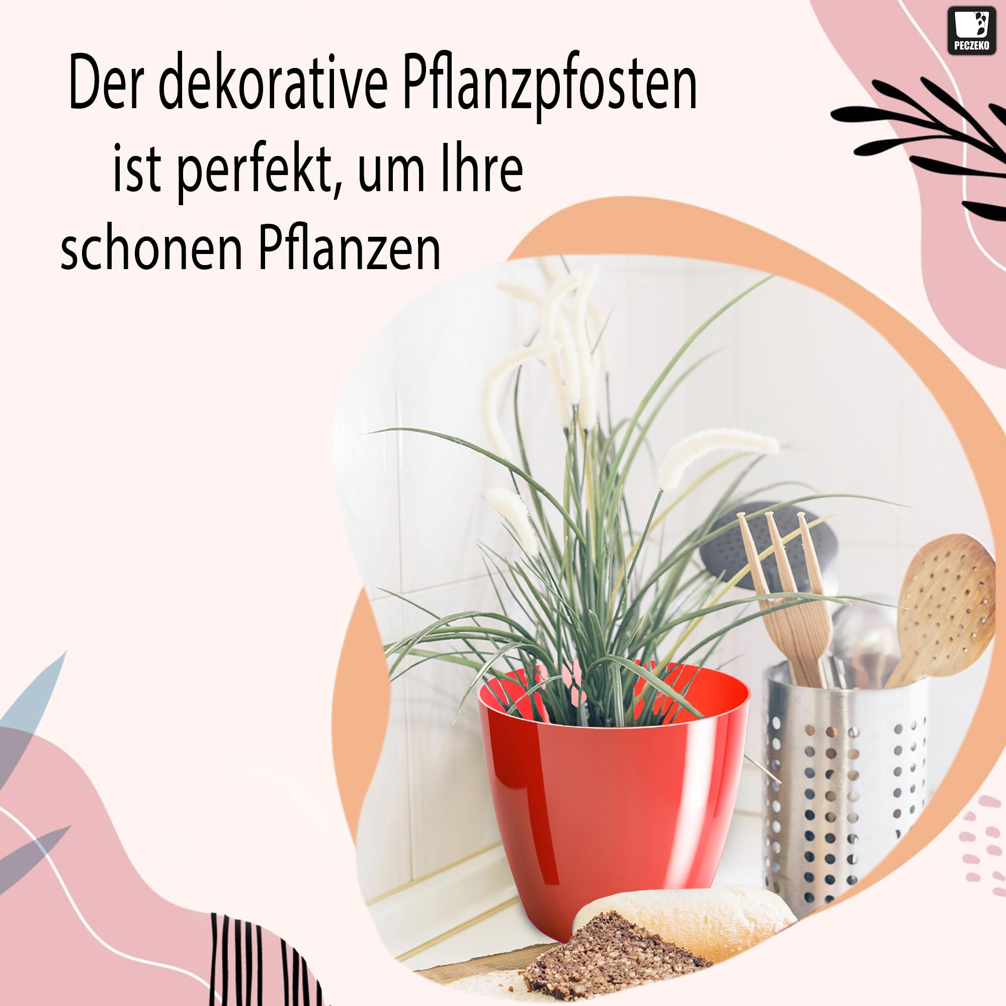Macetas Brillantes Macetas Decorativas Hierbas Macetas Redondas de plástico duraderas y Ligeras para salón, Comedor, Cocina, terraza, balcón Juego de 2 Piezas (Antracita, diámetro 16 cm) — view 7