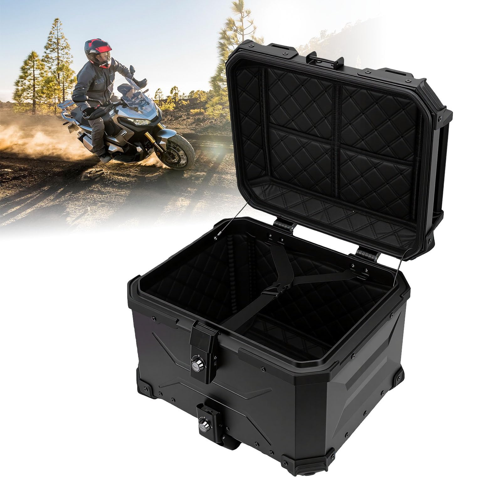 Asixxsix Bauletto per Moto da 45 Litri, Impermeabile