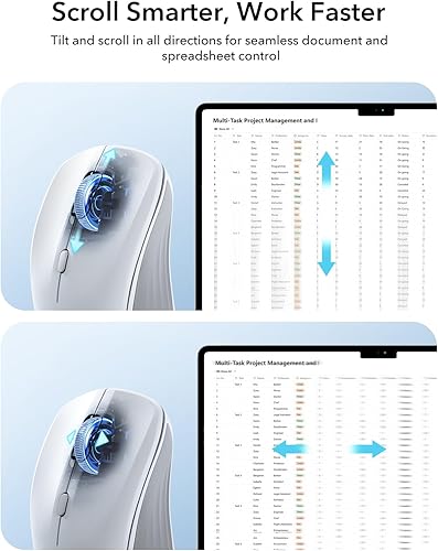 Miniatura 7 de ESR MagMouse - Mouse Bluetooth a presión, mouse inalámbrico recargable para portátil con cable de carga integrado, soporte adhesivo reutilizable,