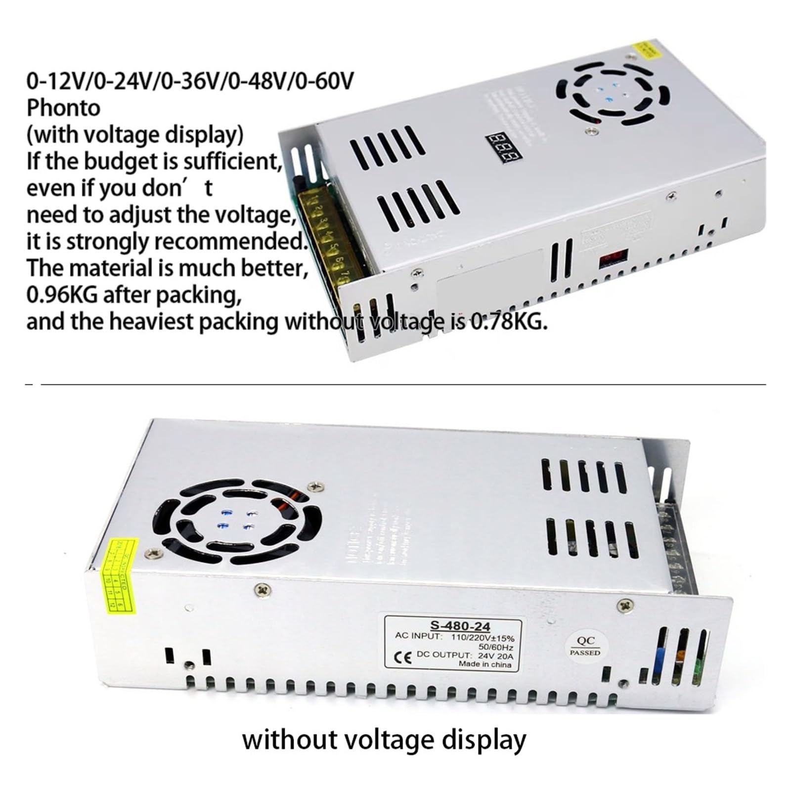 DC 60V 500W Netzteil Breite Spannungsregelung 8,5 A 8 A 6 A 5 A 400 W 360 W 350 W 300 W 250 W Transformatorkonverter 24 V 36 V 48 V 5 V Zuverlässigkeit(600w)