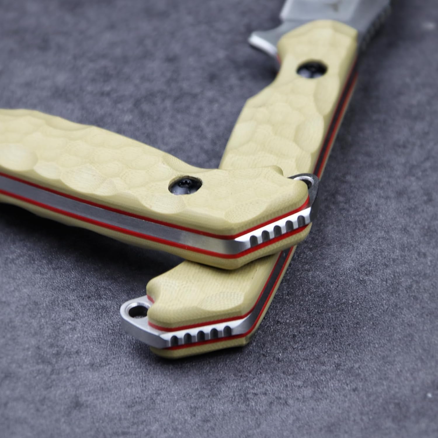 LR-869 EDC Tactical Fixed fighting blades Blade，Full Tang 14C28N Steel Reverse Serrations G10/Linen Handle Kydex Sheath For Camping Hiking Hunting (Khaki G10)