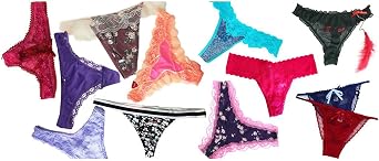jooniyaa Thongs for Women Variety Pack 20 Pairs Assorted Lace G-String T-Back Panties, Soft Breathable Underwear XS-3XL