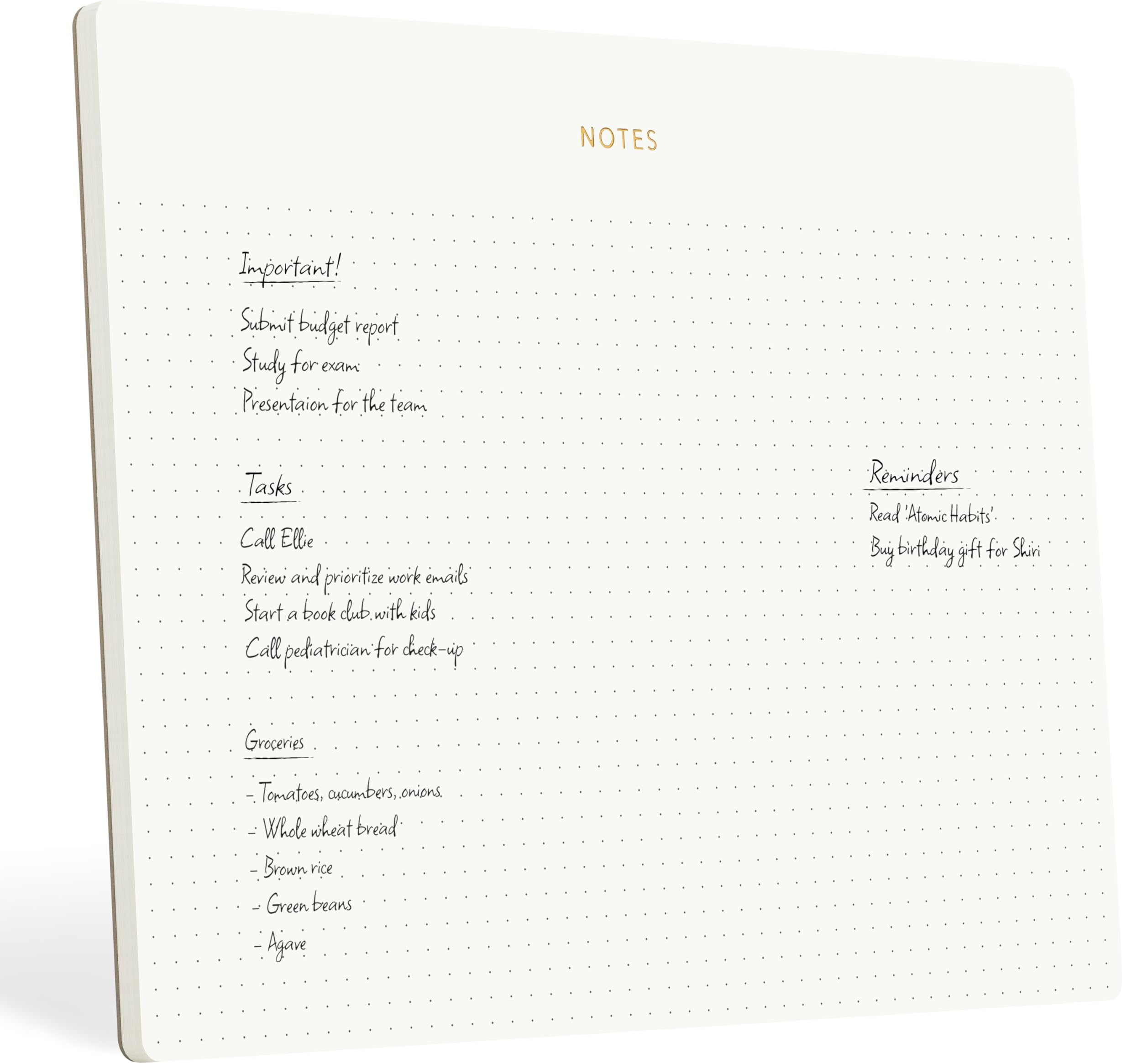 Mouse Pad Notepad for Professionals, 9.8" x 7.9", 50 Sheets, Minimalist, Gold Foiled, Dotted Layout, Executive's Desk Note Pad, To Do List Notepad, Eco-friendly, FSC™ Certified Planner Pad