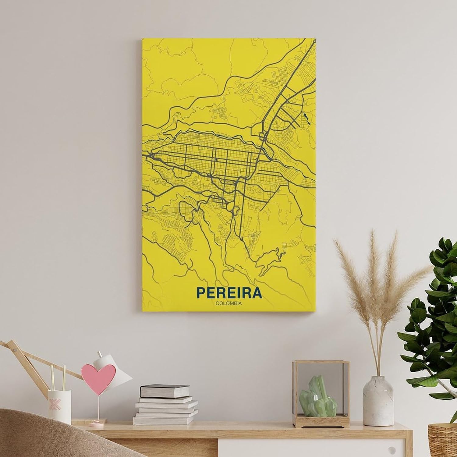 ZLEIZ Colombia Map Poster Color House City Print Modern Home Canvas Wall Art Posters And Prints Room Aesthetic Bedroom Office Decor Frame 16x24inch(40x60cm)