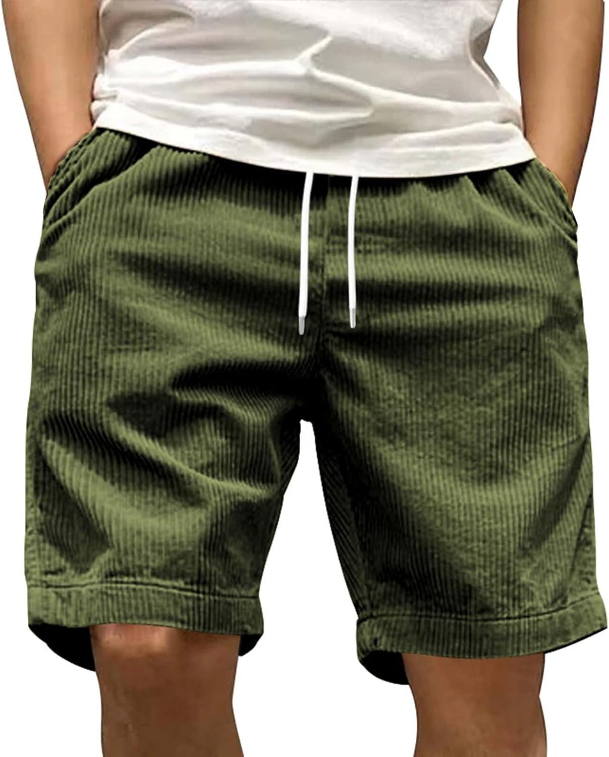 Short En Lin Avec Cordon De Serragebleu Marine Rayé Pour Homme