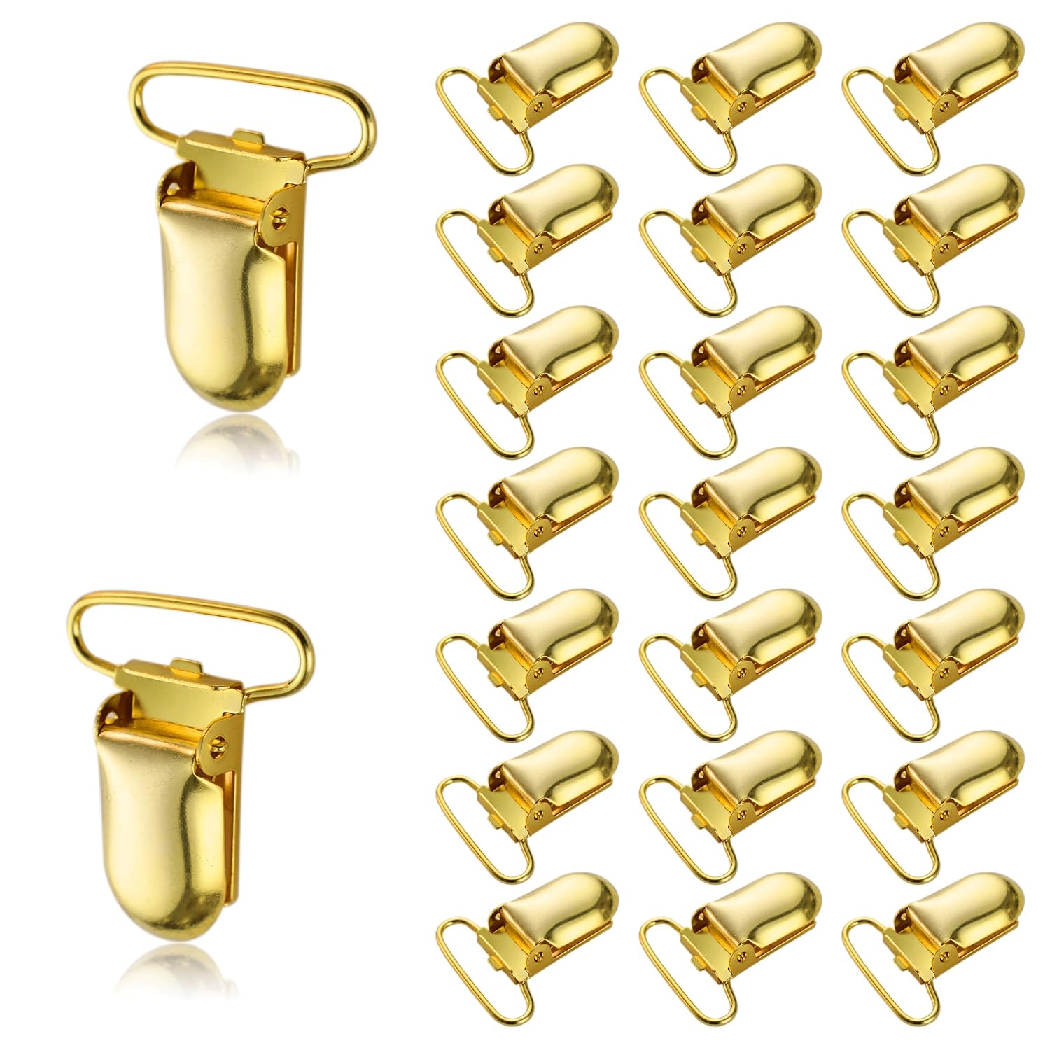 25 PCS 1" Suspender Clips Metal Pacifier Clip Holder