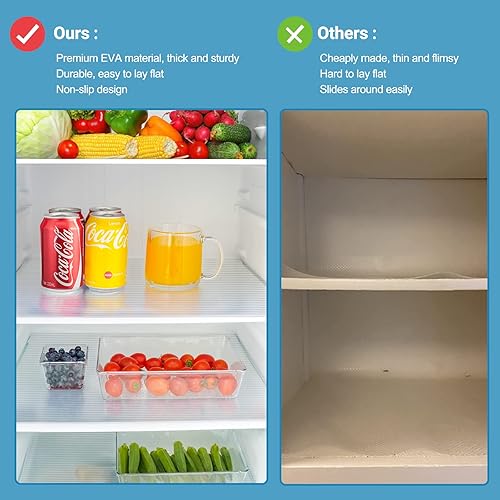 Miniatura 2 de Puricon Revestimiento de estante no adhesivo, forro acanalado de plástico transparente antideslizante para refrigerador, despensa, armario, cajones,