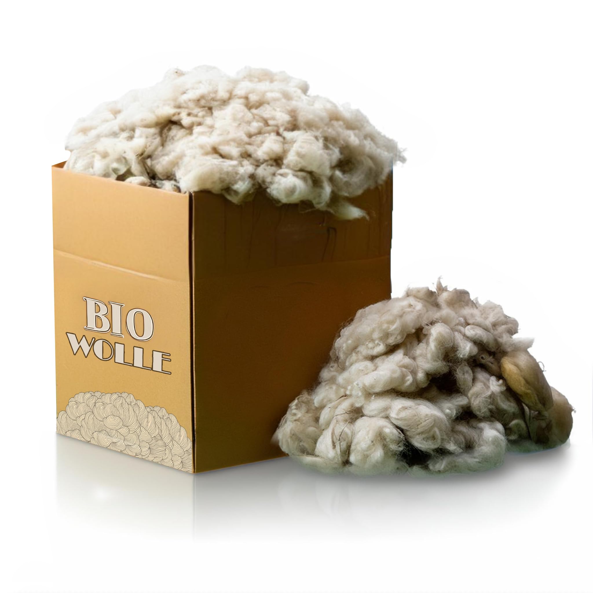 Wollgold Schafwolle - Natur Dünger und Schneckenschutz für Bio Garten - Schafwolle Dünger gegen Schnecken - Pflanzenschutz und Schneckenabwehr - Schafwolle unbehandelt - 5 Kg