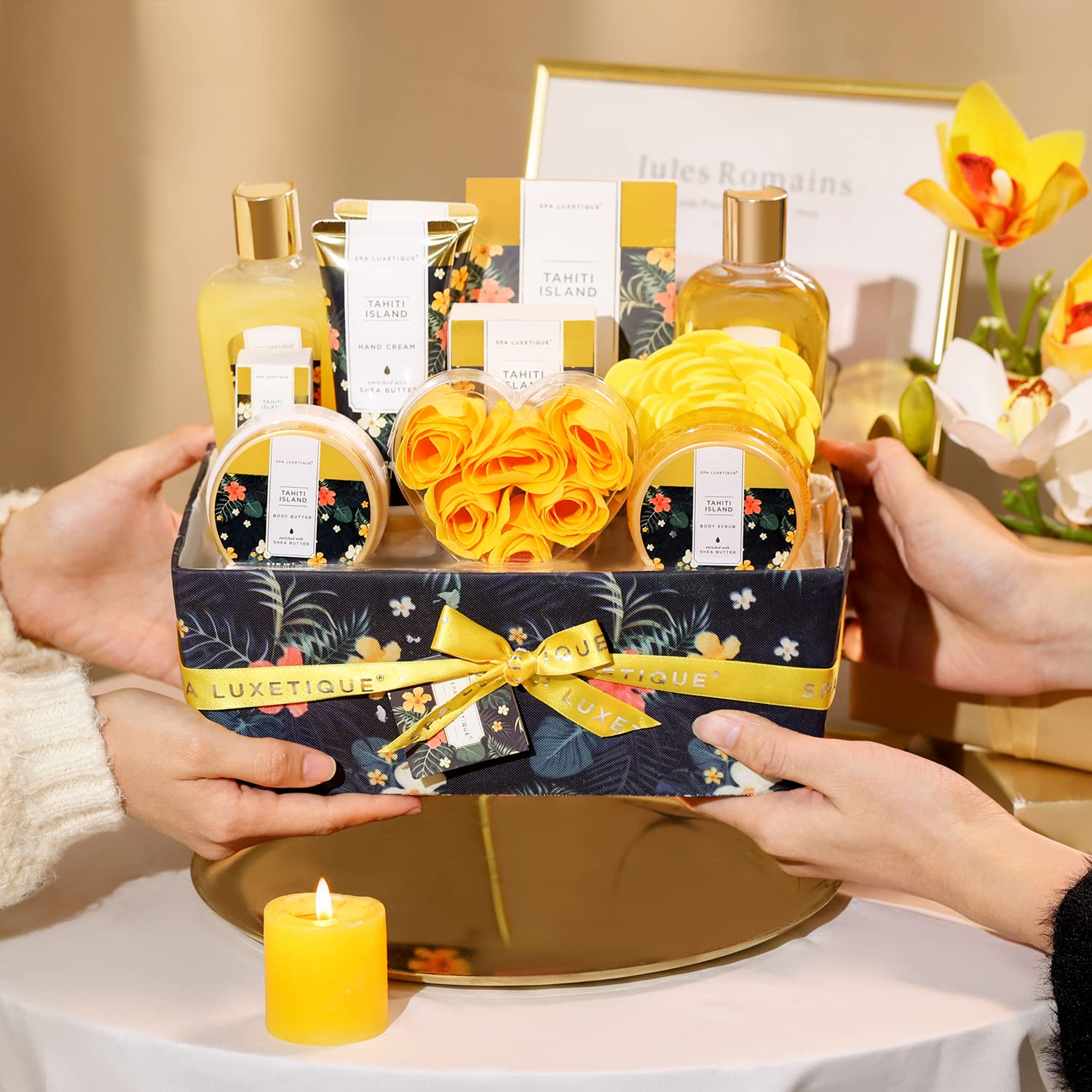 Spa Luxetique Geschenke für Frauen 12tlg Tahiti Insel Bade Geschenkset mit ätherischem Öl