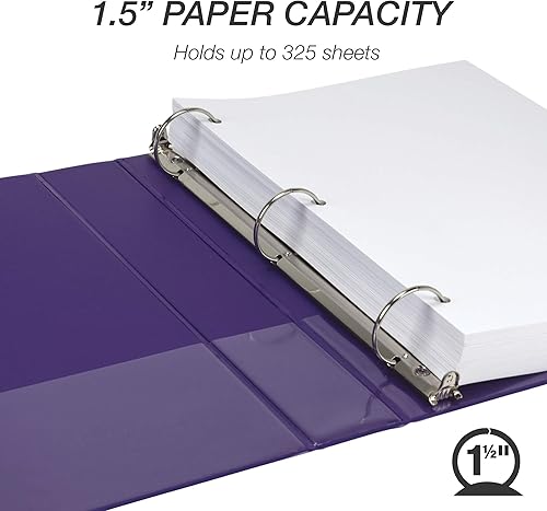 Vista 130 de Samsill (MP128587) - Carpeta de 3 anillos redondos de 3 pulgadas, fabricada en los EE. UU., con cubierta transparente personalizable para insertos