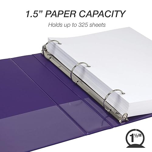 Vista 134 de Samsill (MP128567) - Carpeta de 3 anillos redondos de 2 pulgadas, fabricada en los EE. UU., con cubierta transparente personalizable para insertos