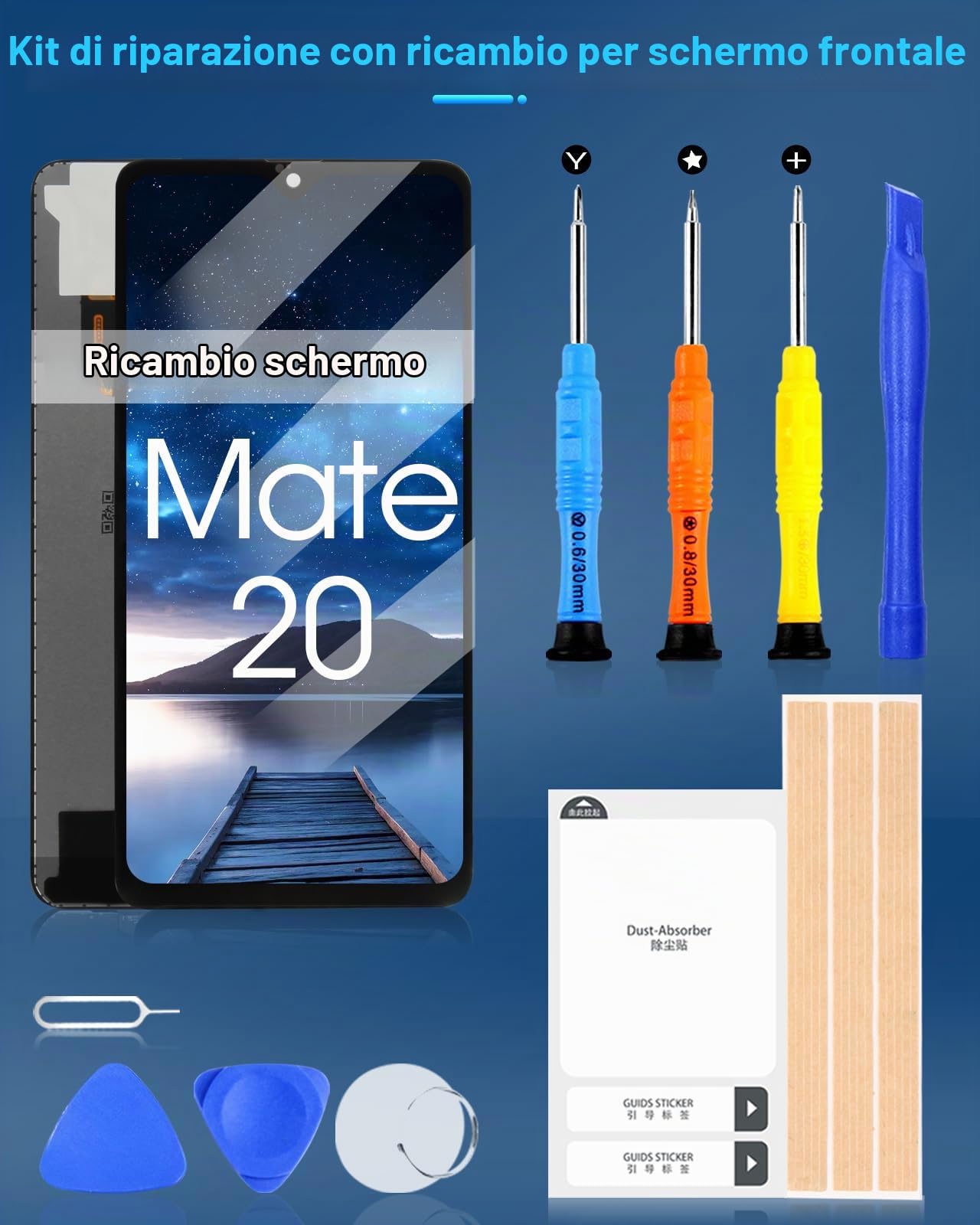 ARSSLY LCD Schermo per Huawei Mate 20 Schermo per Huawei Mate 20 HMA-L29 HMA-L09 HMA-LX9 HMA-AL00 LCD Display Touch Screen Digitizer Full Assembly con Riparazione Kit(Nero)