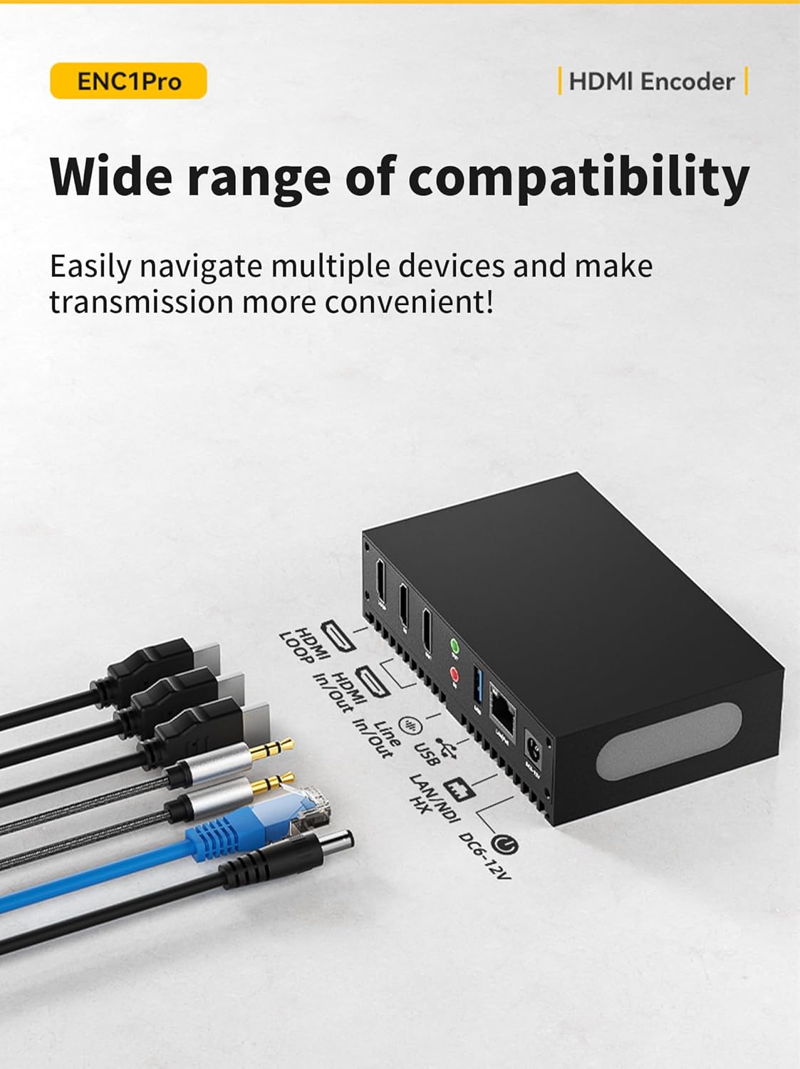 WayPonDEV Link Pi ENC1Pro 4K HDMI Video Encoder Decoder - RTSP/RTMP/HTTP/HLS/H265 Protocols - 4GB DDR4 RAM 8GB eMMC, HDMI 2.0 4K 60fps Input/Output, for Live Stream Broadcasting (DIN Mount Kit)