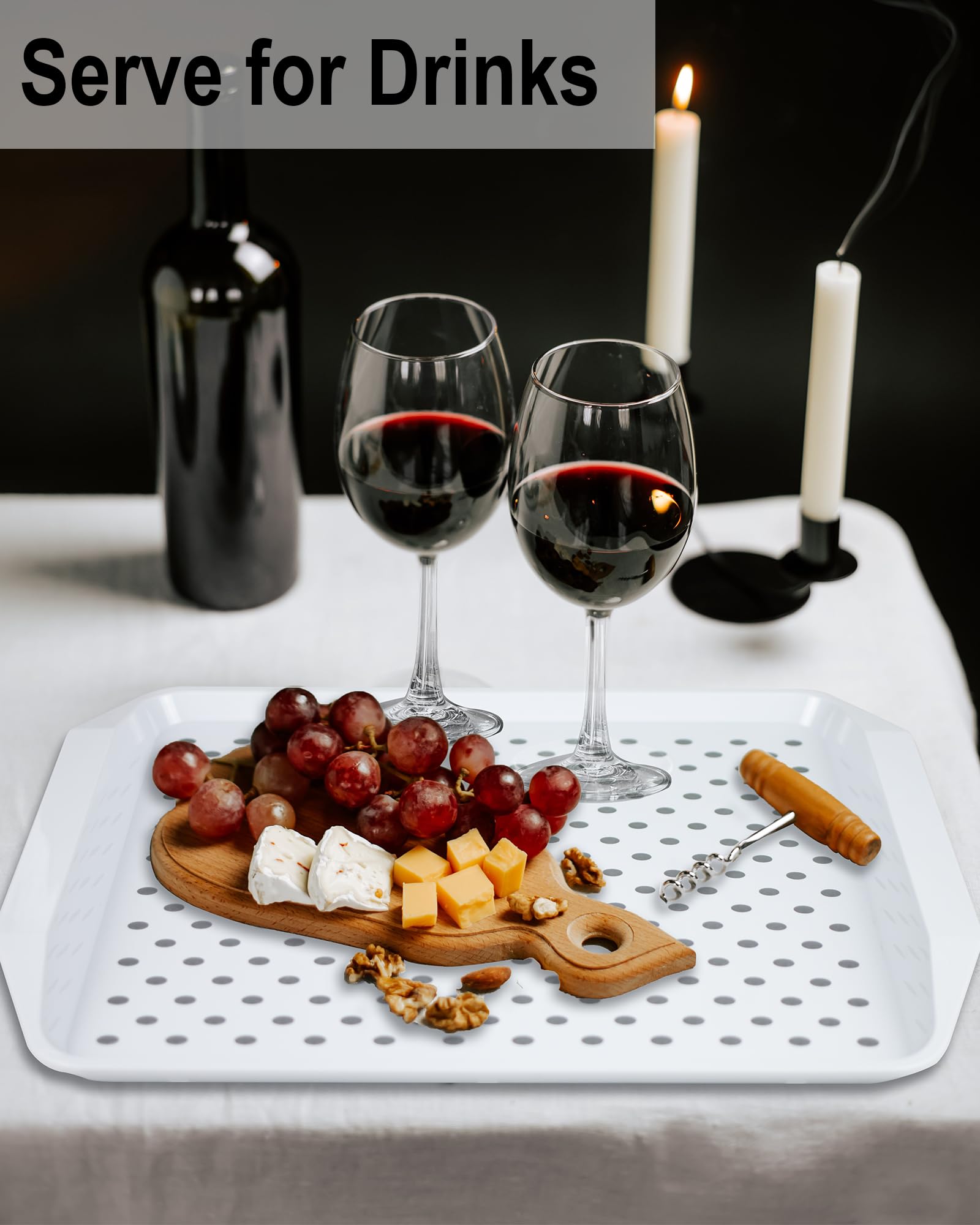 Bandeja Antideslizante Grande Con Asas - Silicona Y Plástico, Puntos De Agarre, Ideal Para Comer En El Sofá, Cama O Exteriores