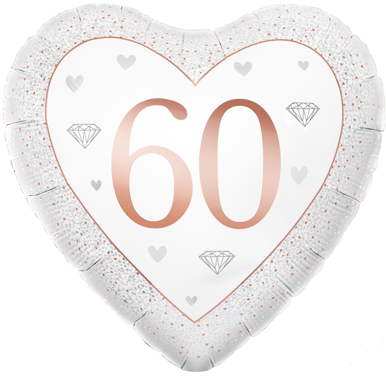 18" Happy 60th Anniversary Heart Diamond Foil Balloon