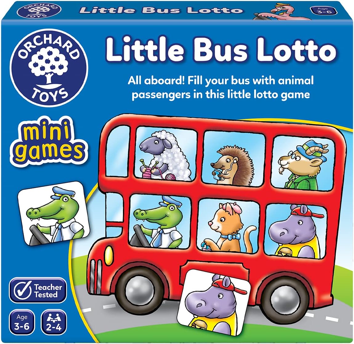Orchard Toys Little Bus Lotto Mini Game, multi-colour, Board Game, 355