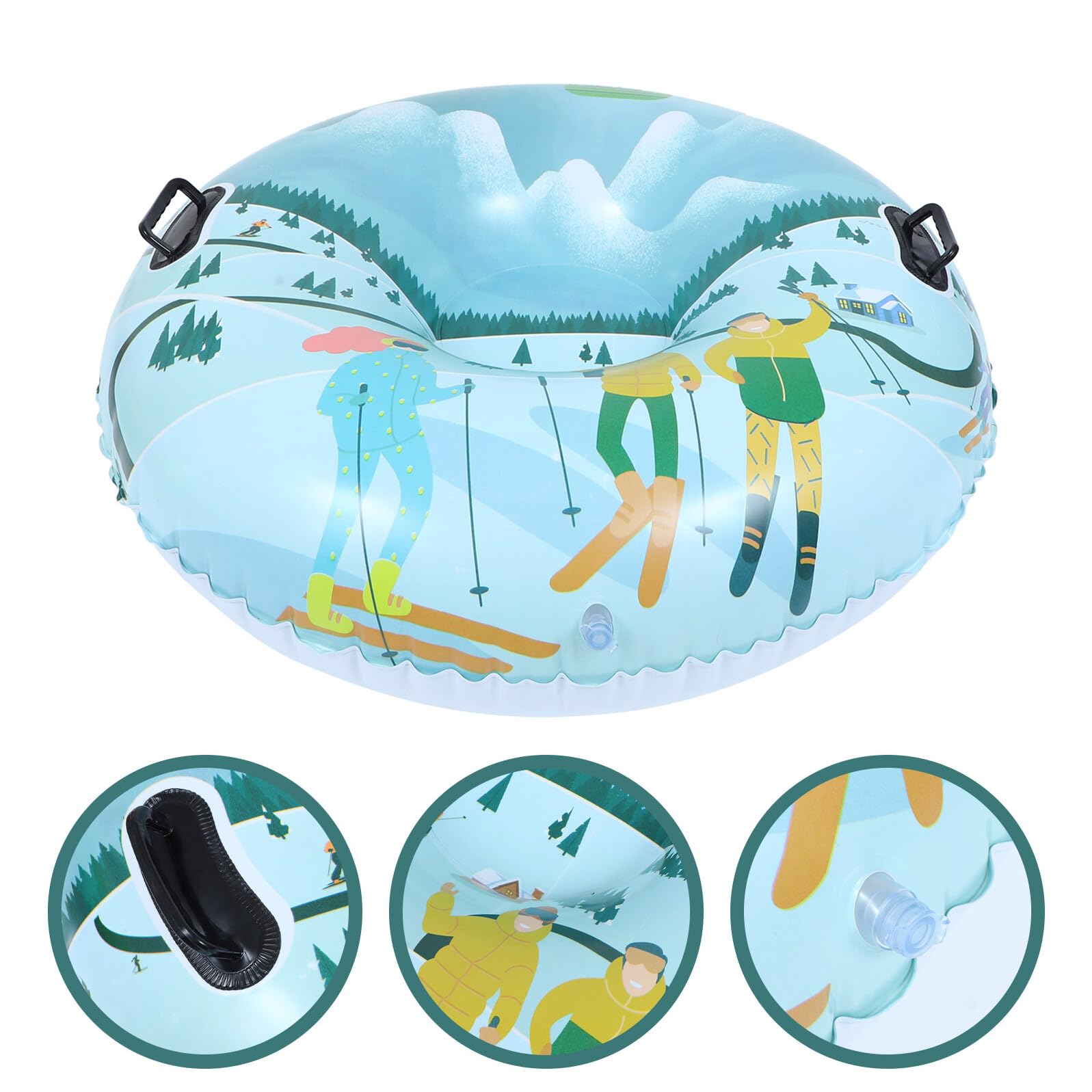1pezzi Slitta da Neve Gonfiabile in Pvc Tubo da Sci per Ragazzo Ragazza Ragazza e Adulti Accessori per Sci all Aperto Facile da Puliare e Trasportare