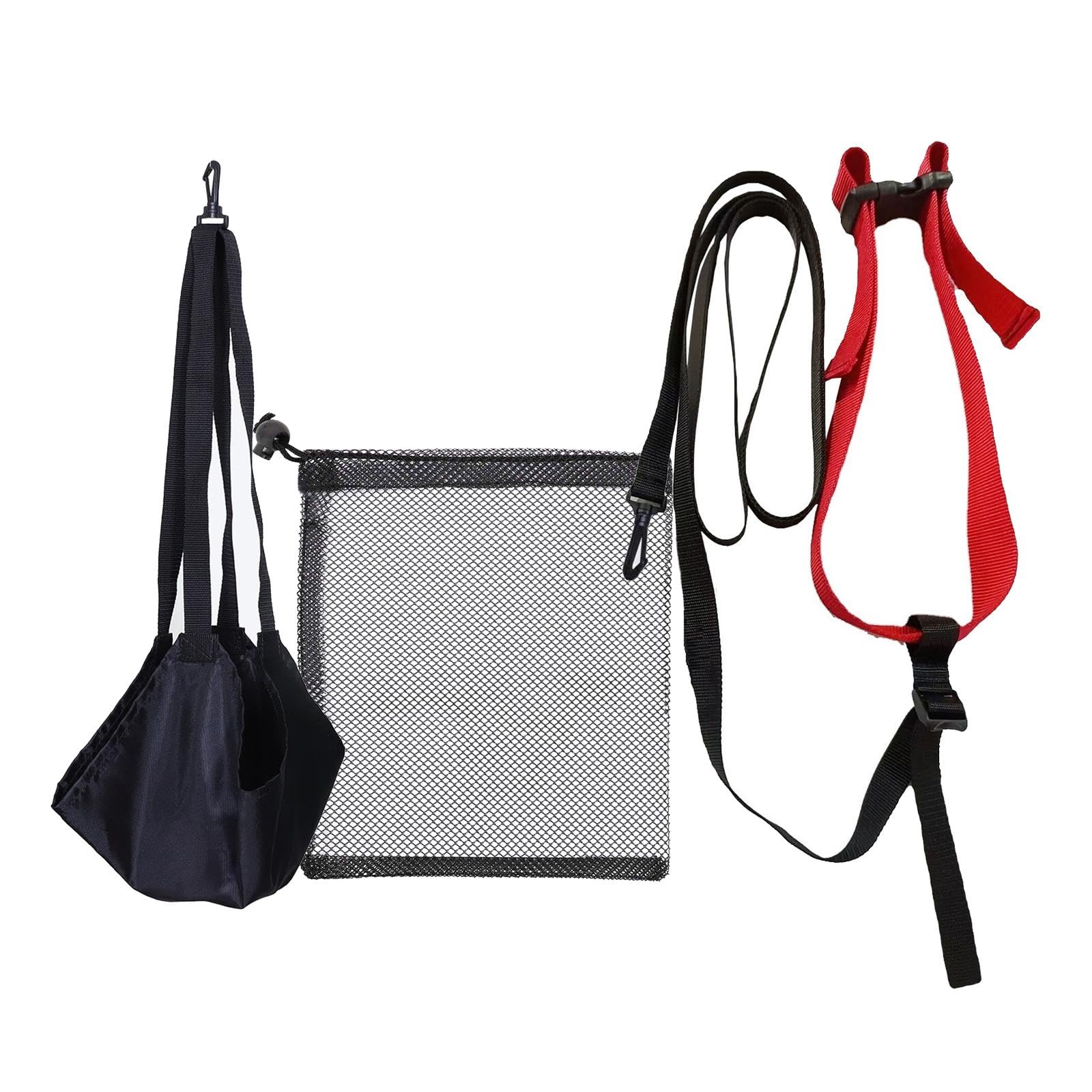kowaku Swimming Resistance Training Set Swim Drag Parachute Adjustable Portable Supplies Strength Training Bands for Athletes Indoor, Black and Small