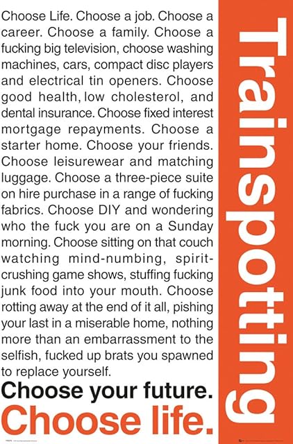 GB eye LTD, Trainspotting, Quotes 1, Maxi Poster, 61 x 91.5 cm, Paper, Multi-Colour, 91.5 x 61cm