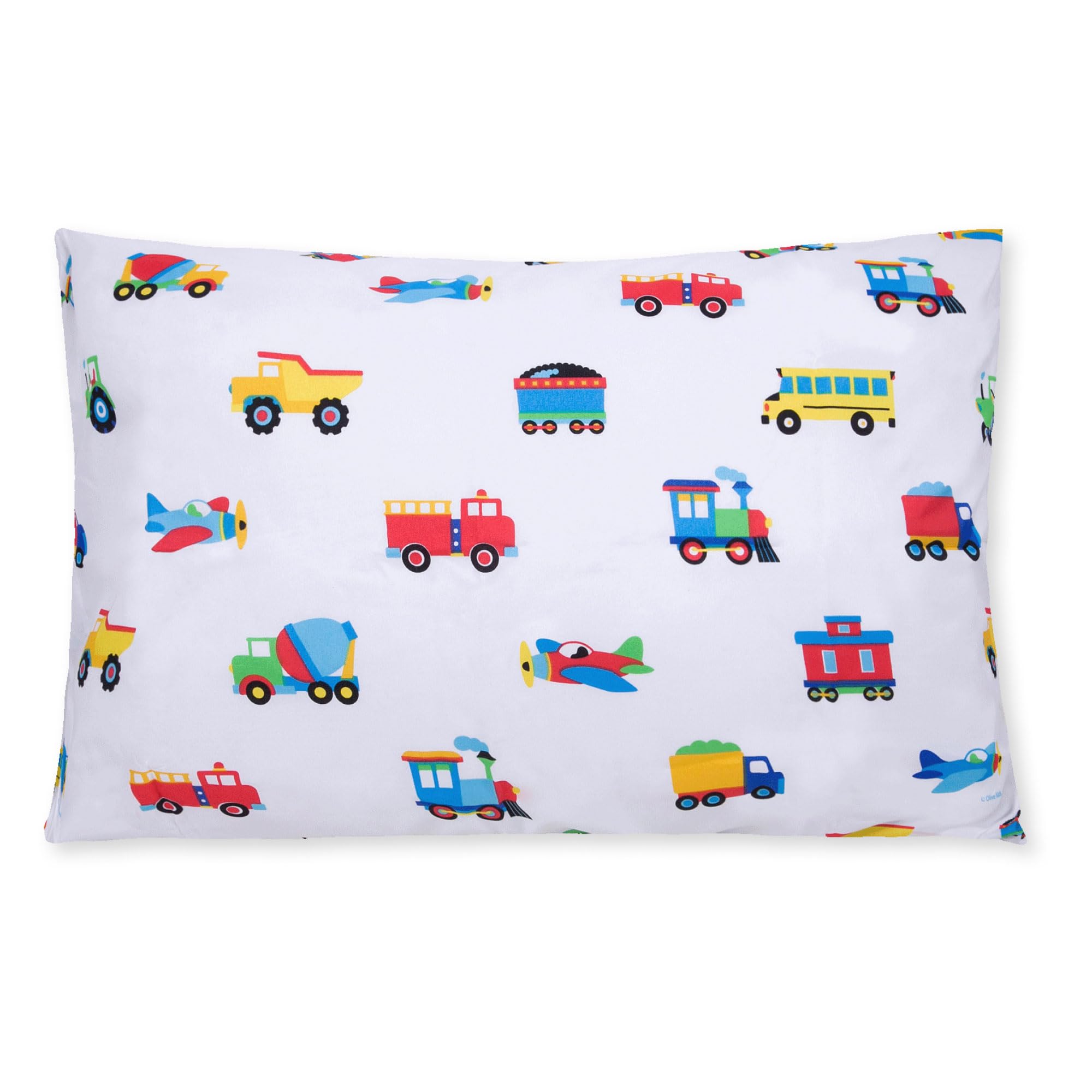 Wildkin Kids Microfiber Standard Pillowcase – Soft &amp; Breathable Pillow Cover - Trains, Planes and Trucks