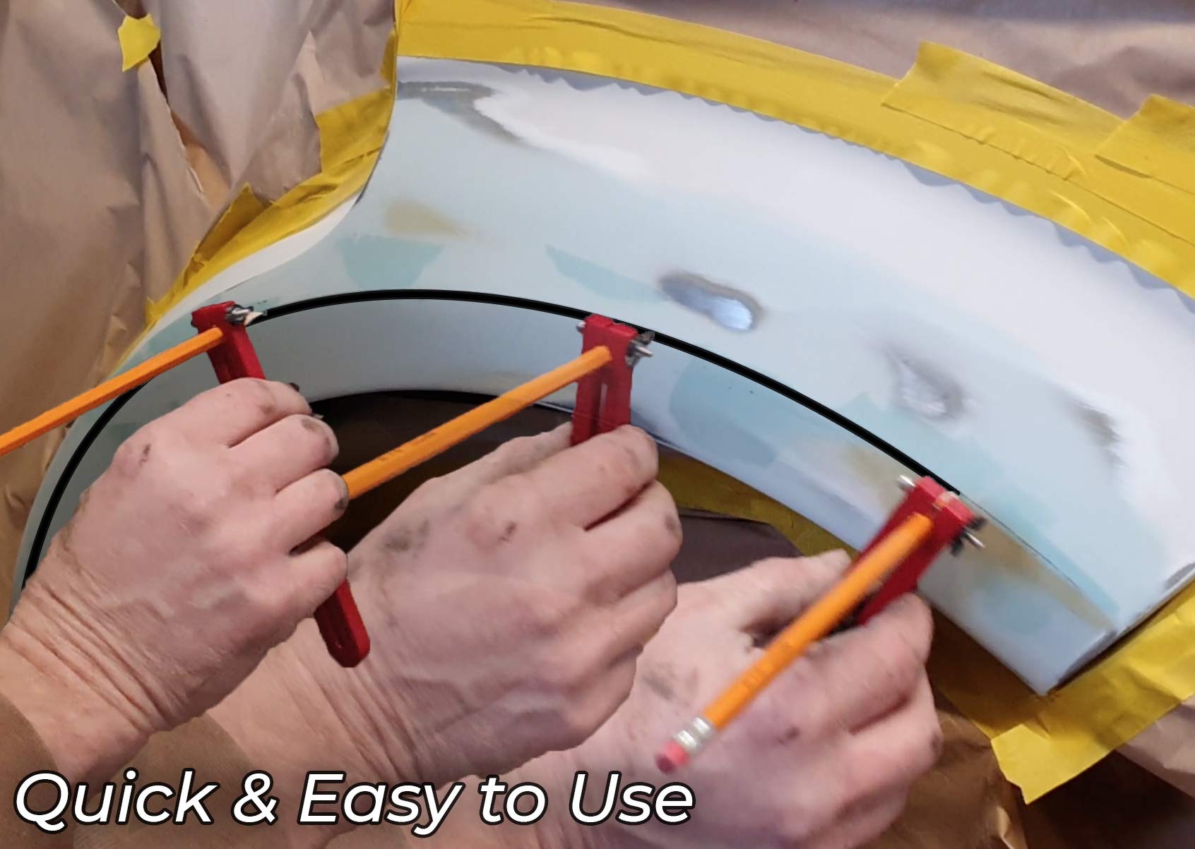 Wrench Monkey Wheel Arch & Swage Body Line Marker Tool Kit Quarter