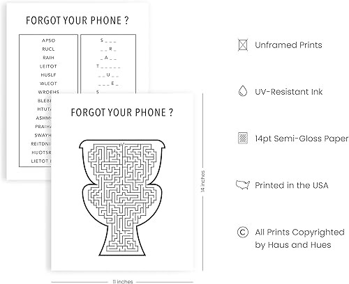 Miniatura 2 de HAUS AND HUES Divertido arte de pared - Juego de 3 letreros, impresiones y arte para baños, letreros de inodoro (sin marco de 11 x 14)
