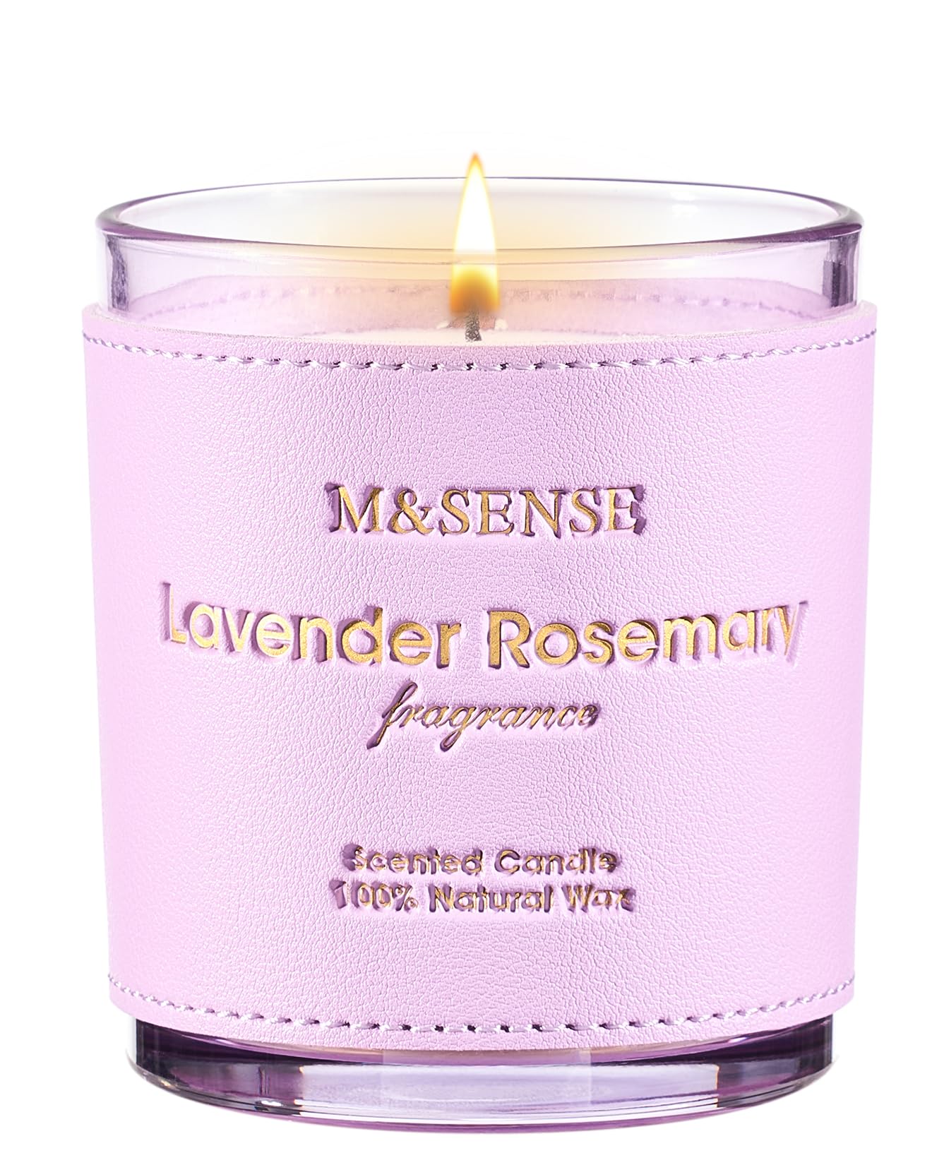 M&SENSE Lavender Rosemary Scented Candles, Vegan Soy Candles, Heavy Scented, 10oz 42-Hour Slow Burning Time, Toxic Free Winter Bathtub Aromatherapy Relaxing Spa, Fancy Gift for Home Decor