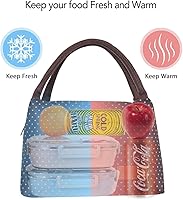 Vista 5 de Bolso Buringer térmico reutilizable con aislamiento, para preparación de comidas en recipiente, térmico, para hombre y mujer, para el trabajo