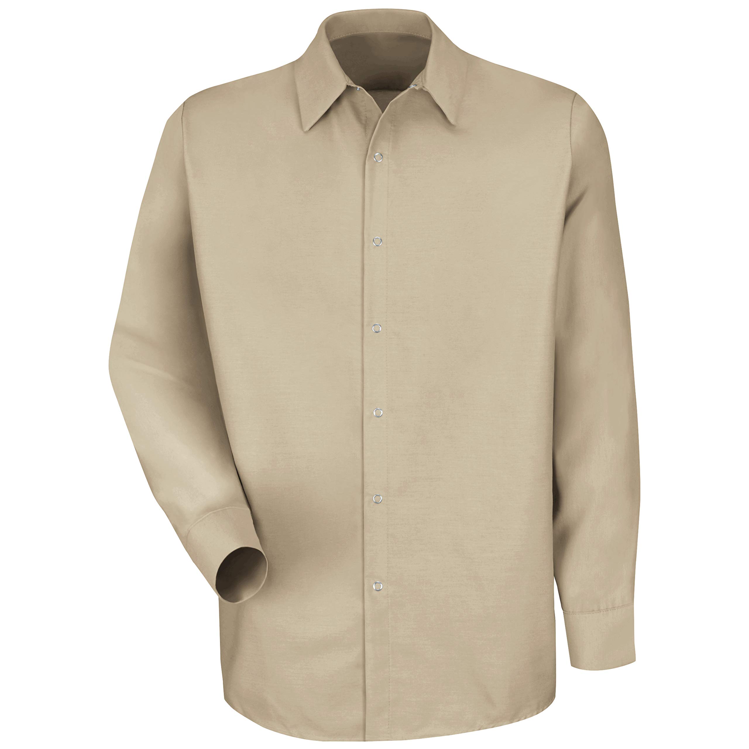 Red Kap Men's Rk Specialized Pocketless Work Shirt, Light Tan, Medium