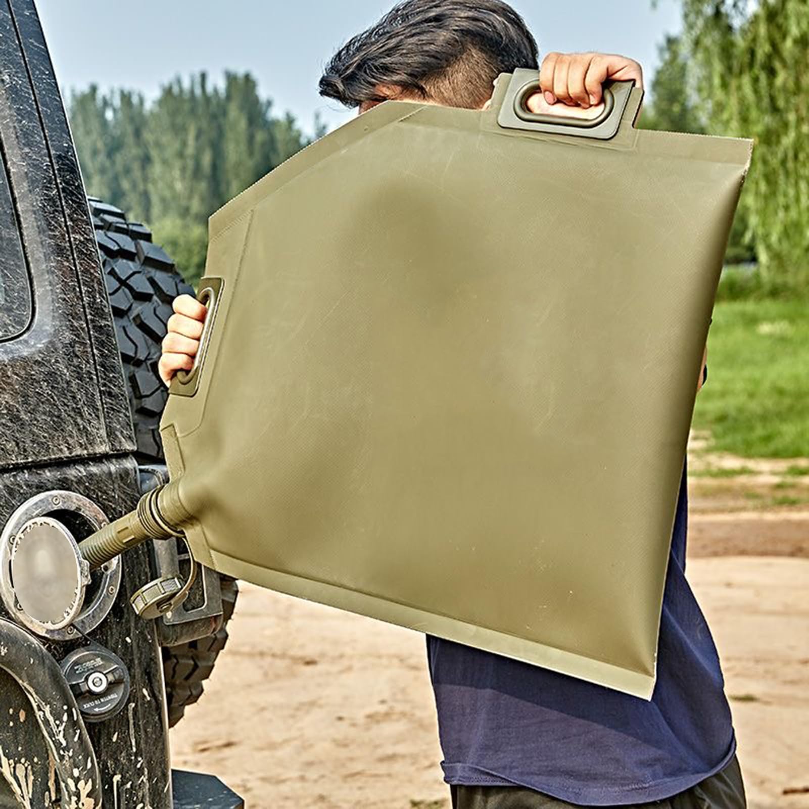 Benzinkanister Kraftstoffkanister Mit Ausgießer, Tragbarer Kraftstofftank Faltbar Superleicht Benzinkanister Kraftstoffkanister Diesel Reservekanister Metal Fuel,20L