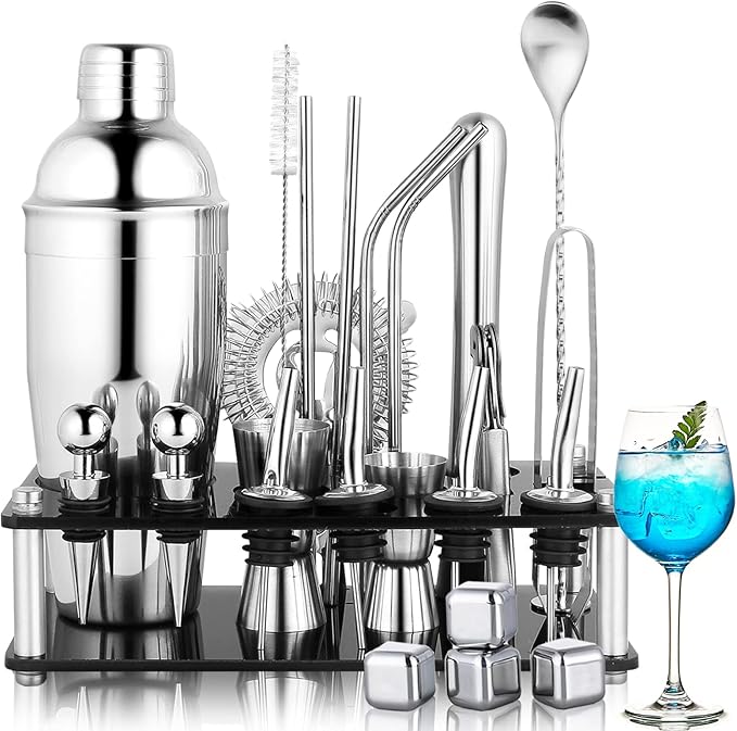 Bartender Kit Cocktail Shaker Set, 25Piece Professional