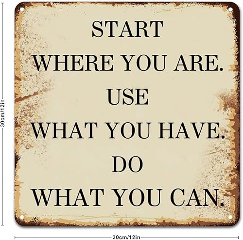 Miniatura 2 de ArogGeld Metal Sign Start Where You are Use What You Have Metal Wall Art Inspirational Saying Quotes Wall Art Home Decor Bright Wall Plaque Decor